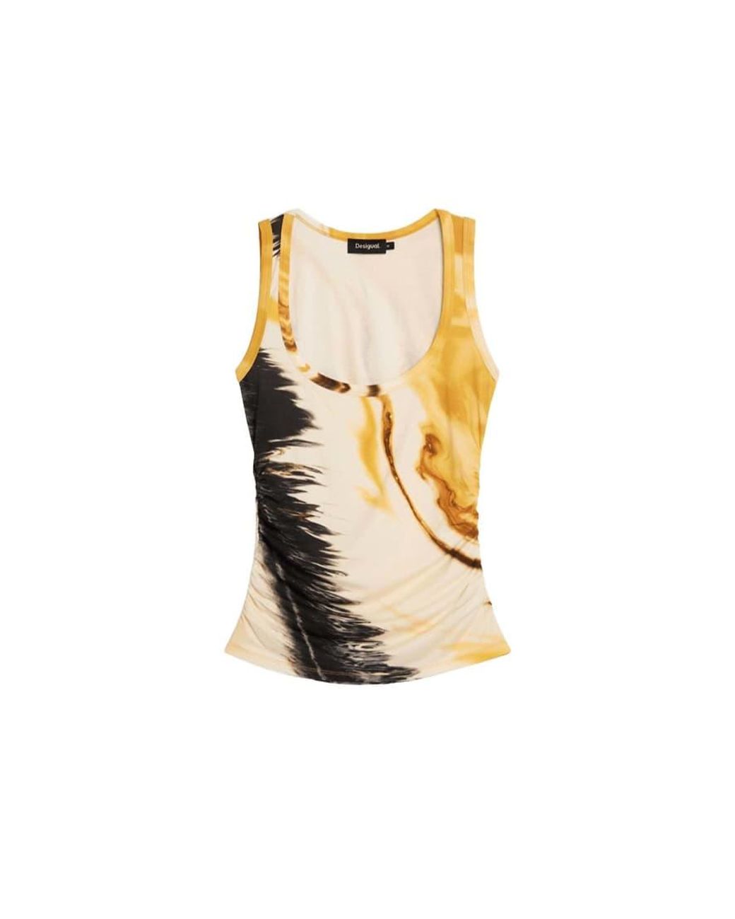 Desigual White Printed Strappy Top
