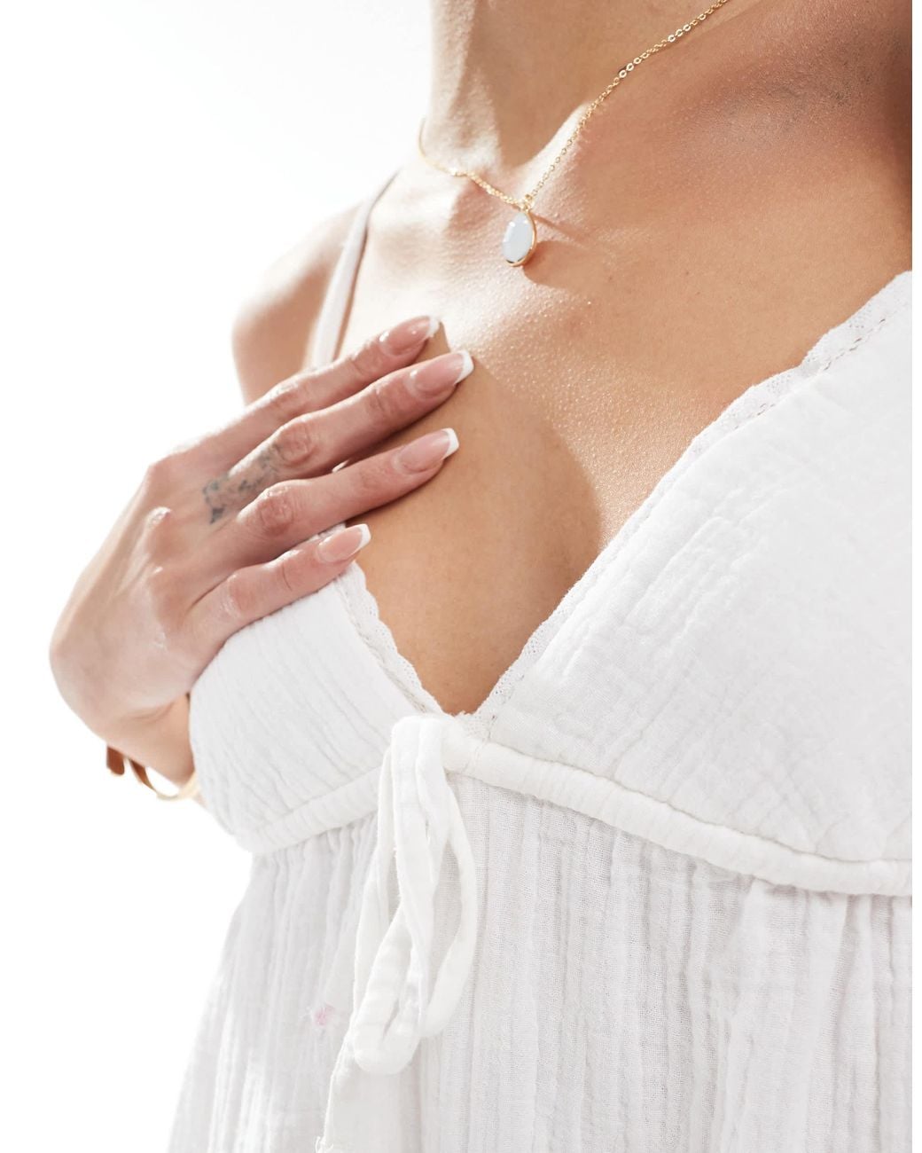 ONLY White Cheesecloth Cami Mini Dress