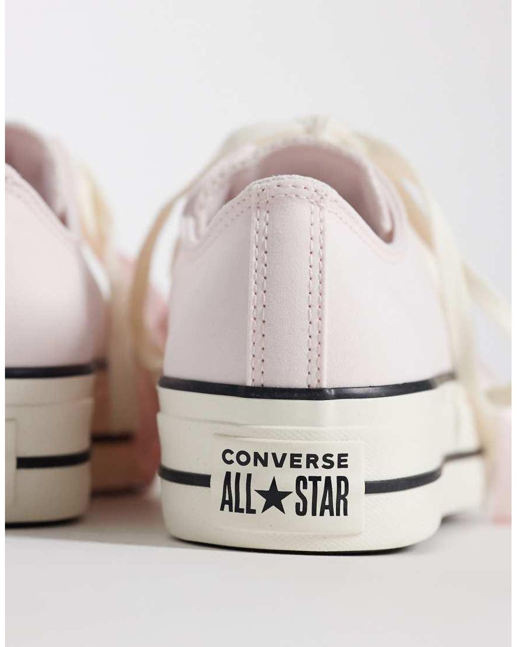 Converse White Chuck Taylor All Star Lift Ox Platform Satin Sneakers