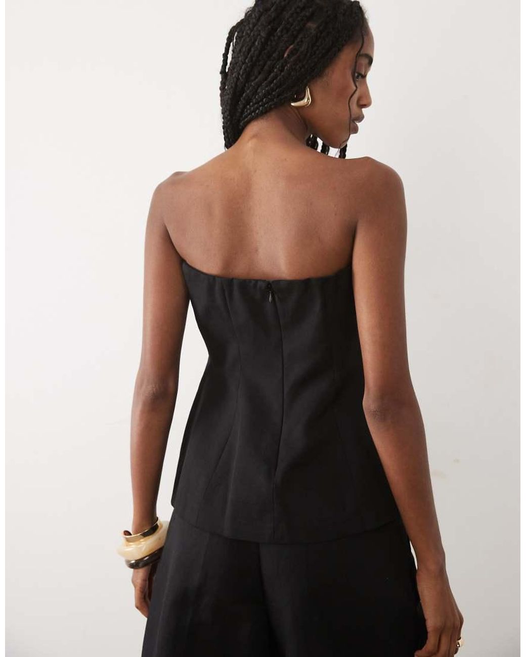 Mango Black Sansa Off Shoulder Structured Top Co-Ord