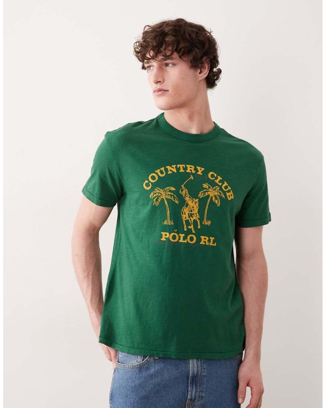 Polo Ralph Lauren Green Vintage Polo Player Print T-shirt for men
