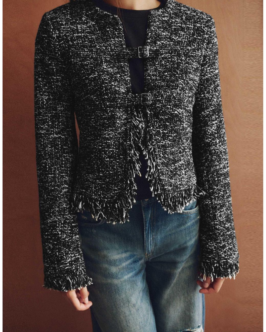 Pull&Bear Brown Jacke mit fransen