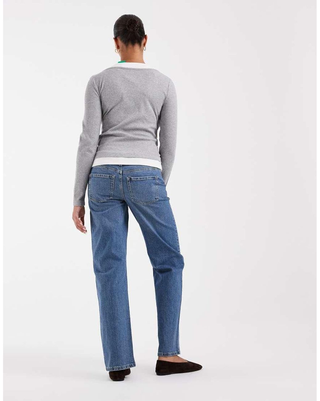 ASOS Blue Asos Design Maternity Comfort Stretch Straight Leg Jeans