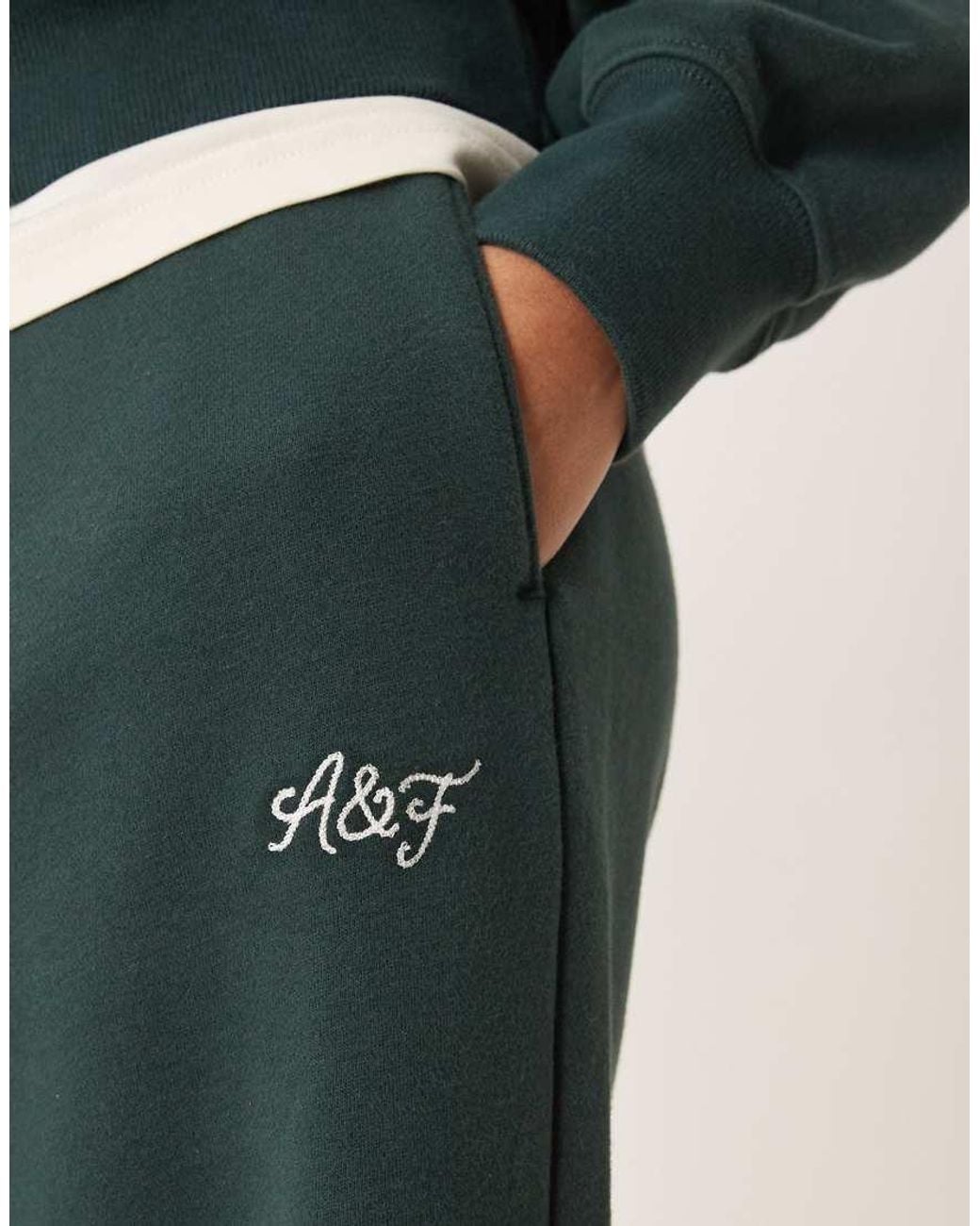 Abercrombie & Fitch Green Side Logo High Rise Relaxed Joggers Co-Ord