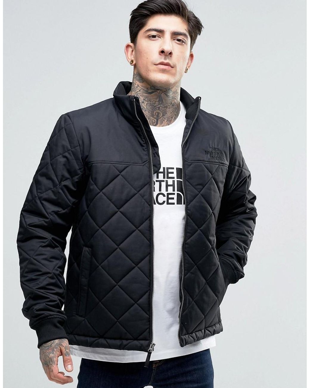 The North Face Quilted Bomber Jacket In Black for Men | Lyst