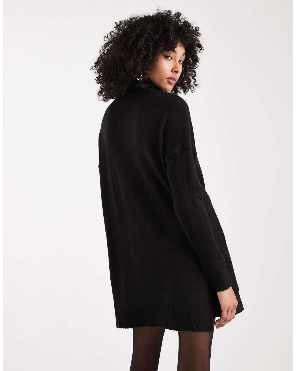 Brave Soul Black Oversized Roll Neck Jumper