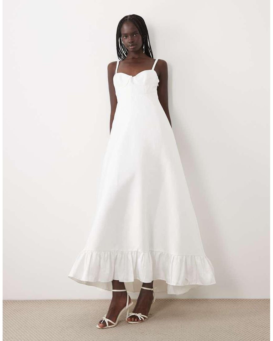True Decadence Natural Frill Bottom Maxi Dress