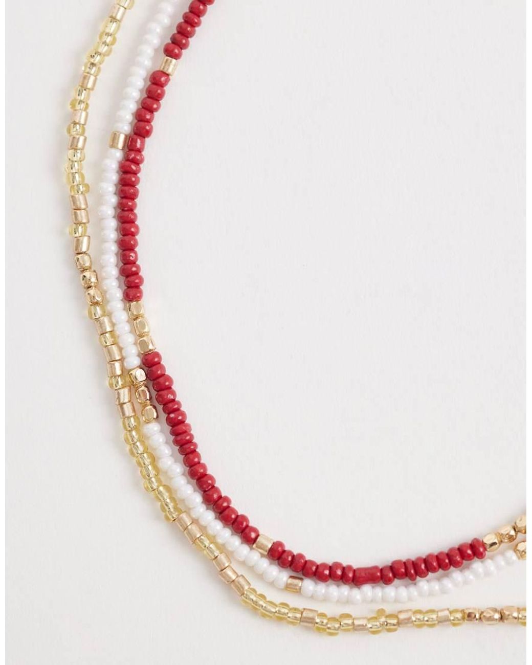 Accessorize White Skinny Beaded Necklace