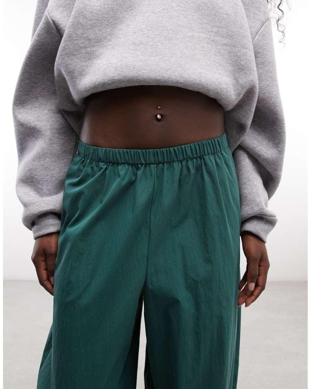 ASOS Blue Cotton-nylon Blend Pull On Balloon Pants