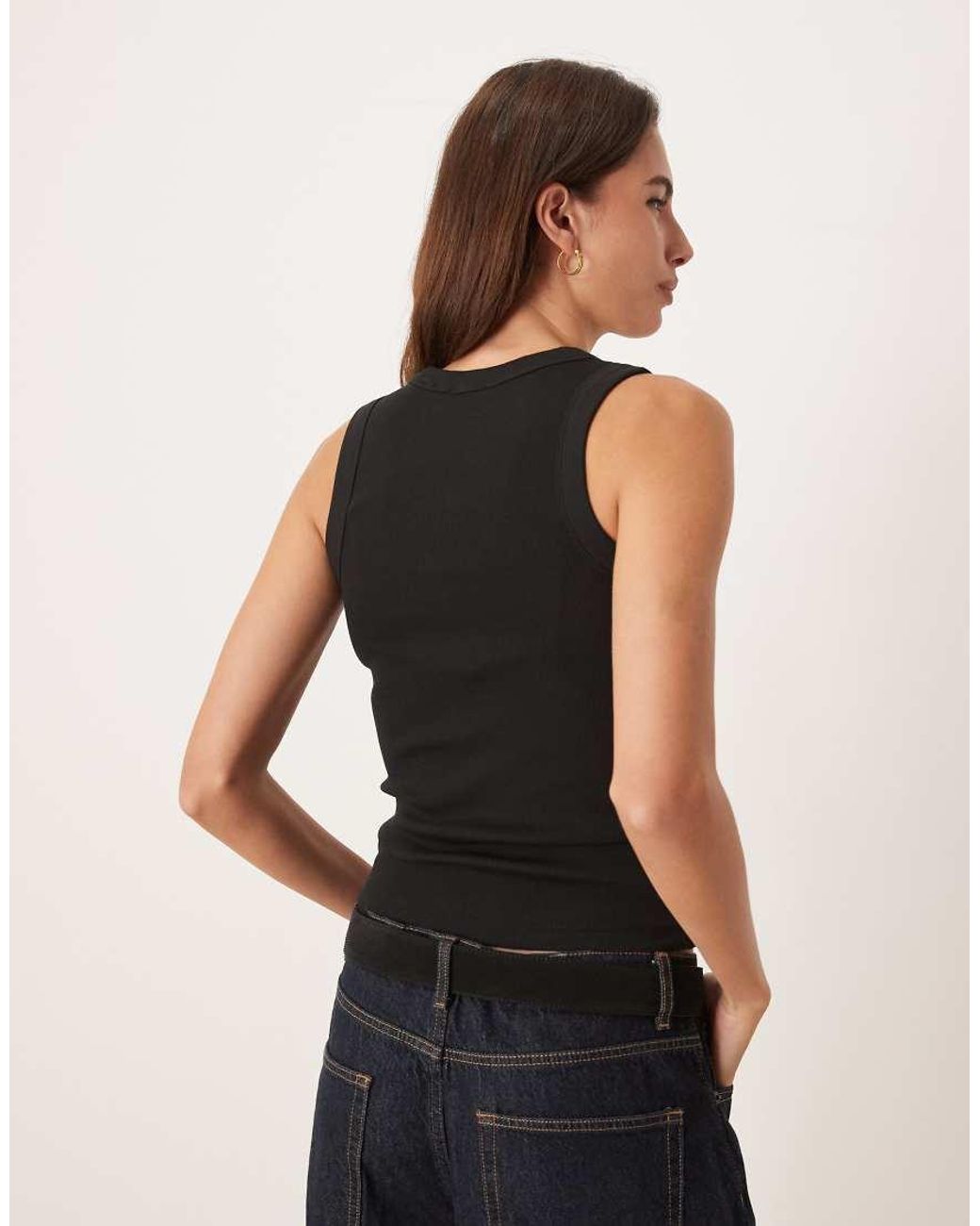 Calvin Klein Black Monogram Rib Tank
