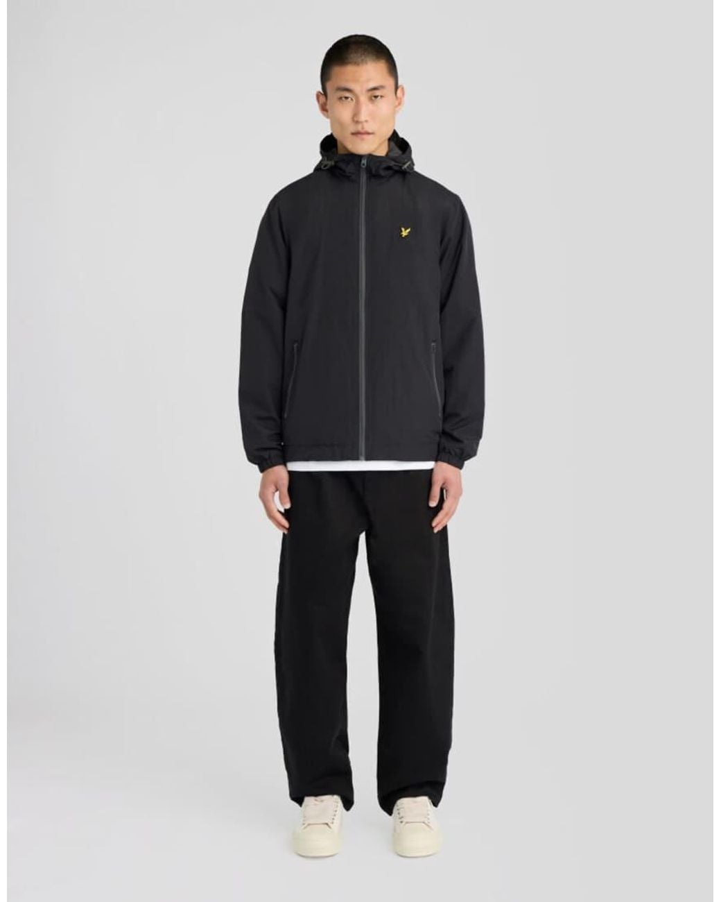 Lyle & Scott Gray Mid Jackets Contrast Zip Through Hooded Jacket for men