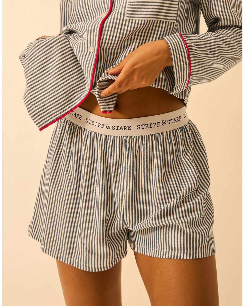 Stripe & Stare Brown Pyjama Shorts