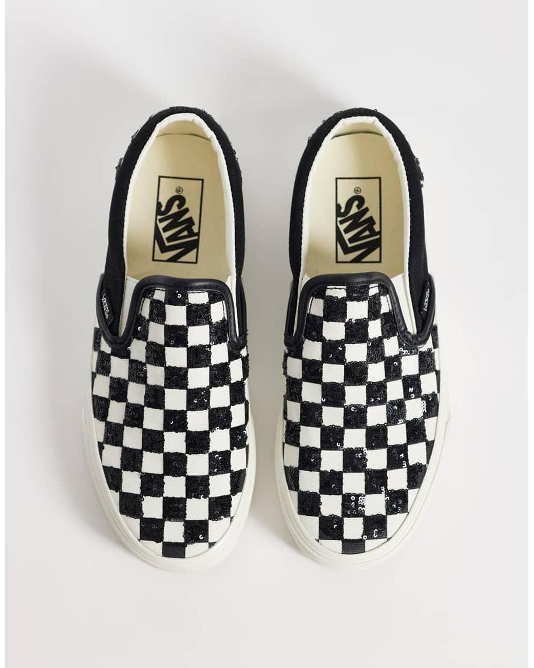 Vans Black Classic Slip-on Sequin Checkerboard Sneakers