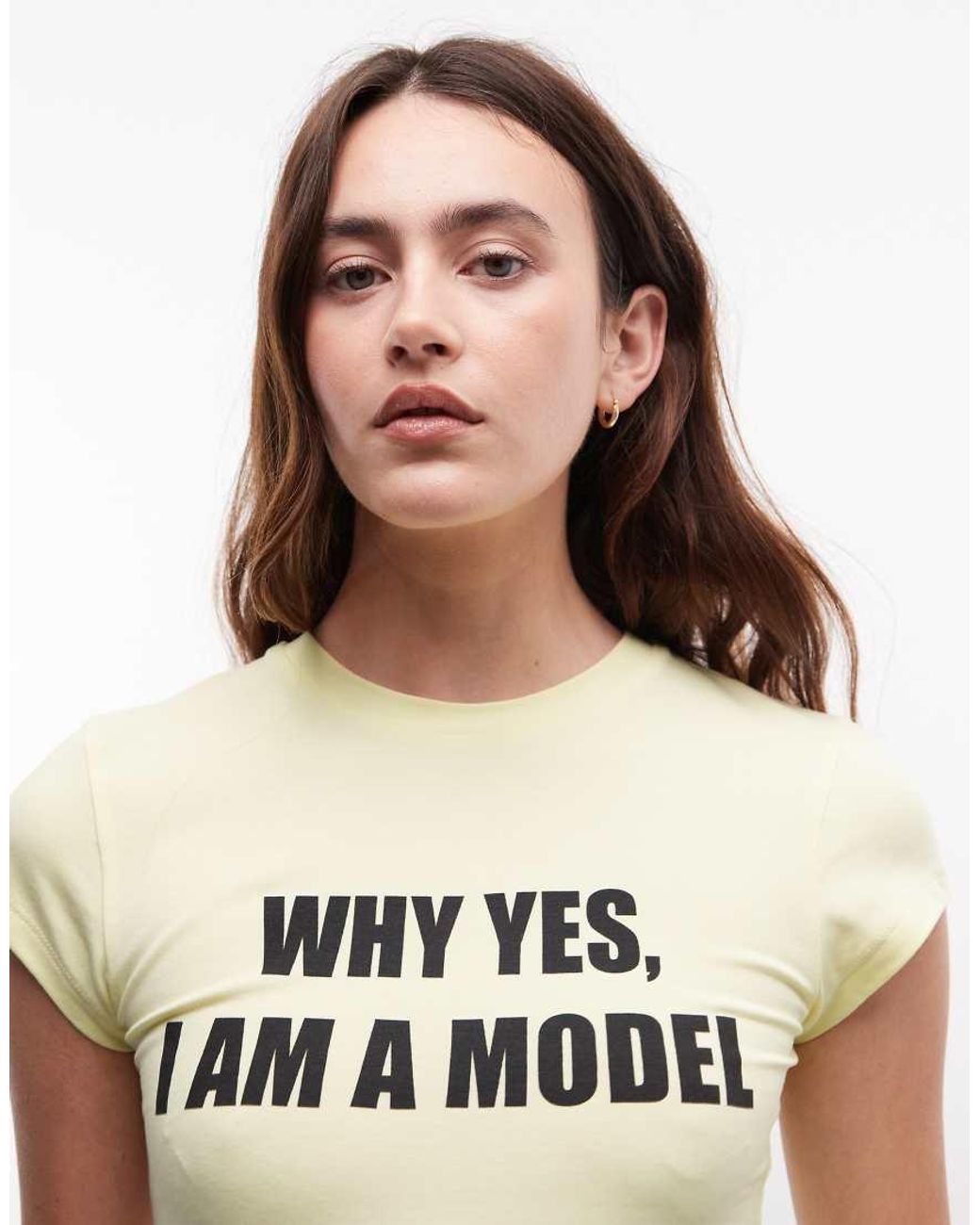 Collusion Yellow I Am A Model Slogan Baby Tee