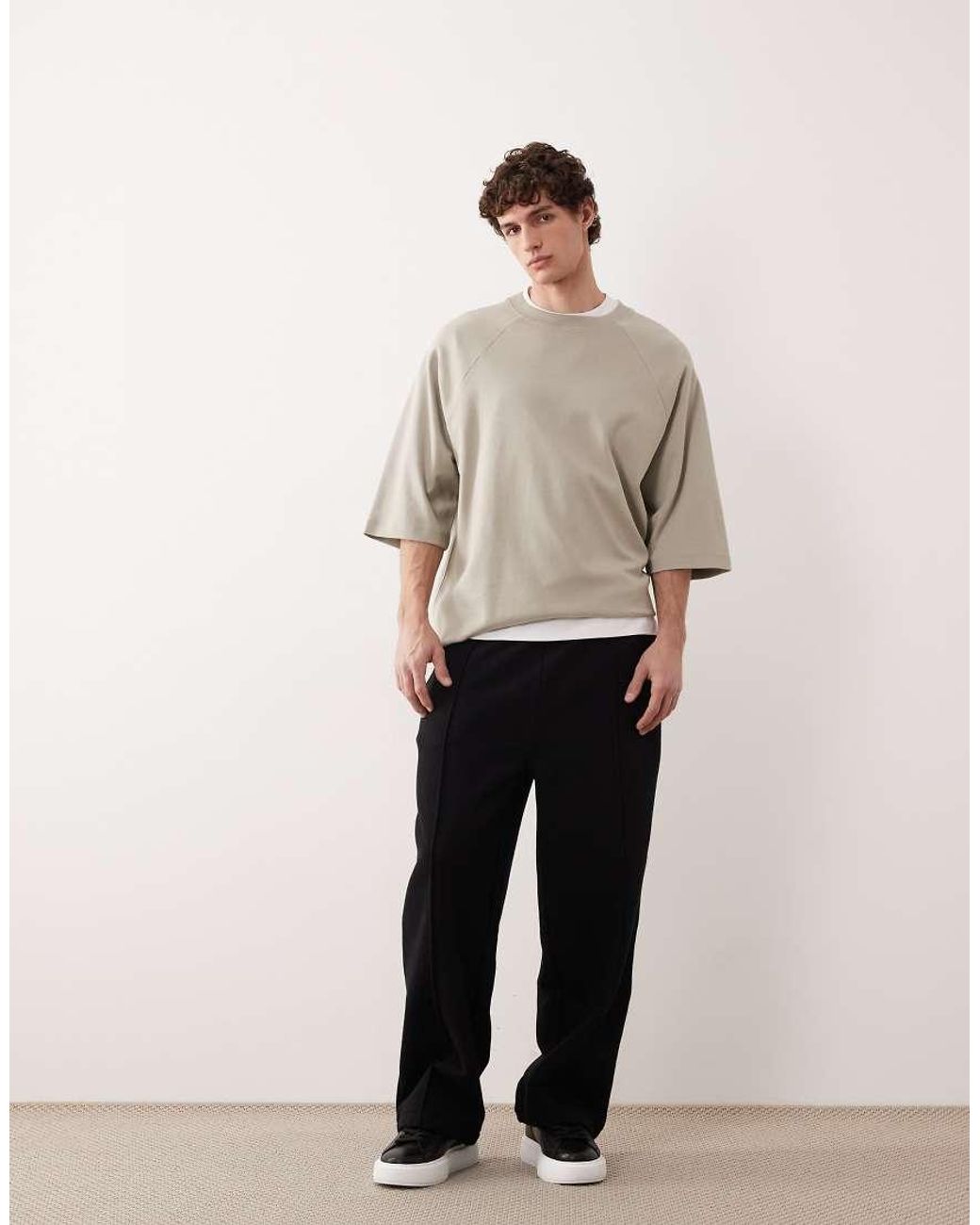 ASOS COLLECTIVE Natural Super Heavyweight Super Oversized Raglan T-shirt for men