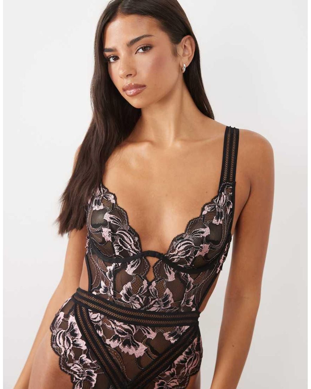Ann Summers Pink Embracing Lace Bodysuit