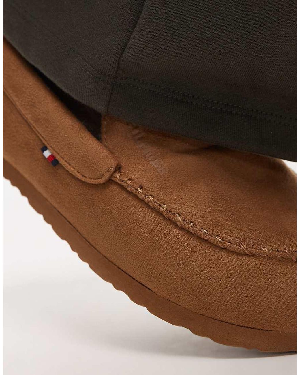 Tommy Hilfiger Black Moccasin Suede Slippers for men