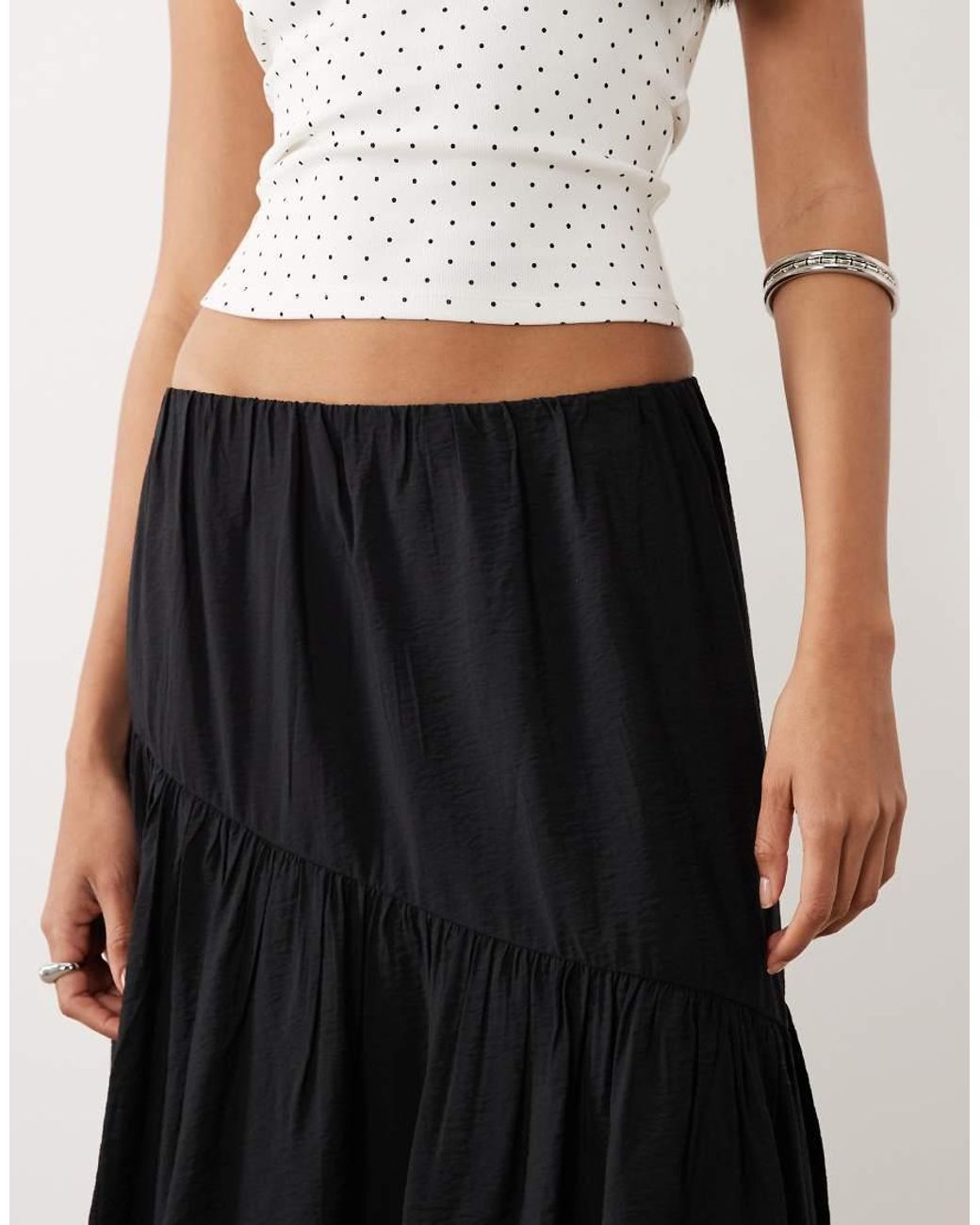 Gina Tricot White Dropped Waist Maxi Skirt