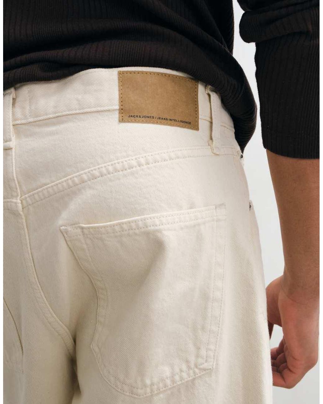 Jack & Jones White Alex Denim Shorts for men