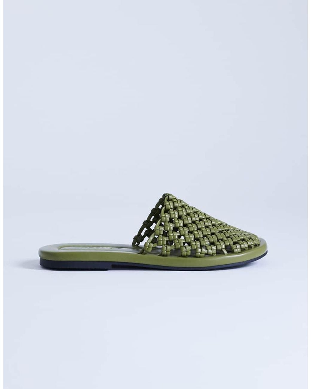 TOPSHOP Green Bibi Woven Mule
