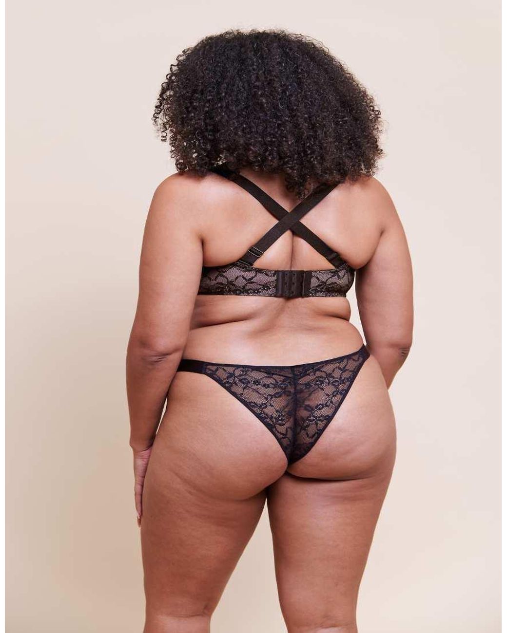 Curvy Kate Pink All Night Lace Tanga