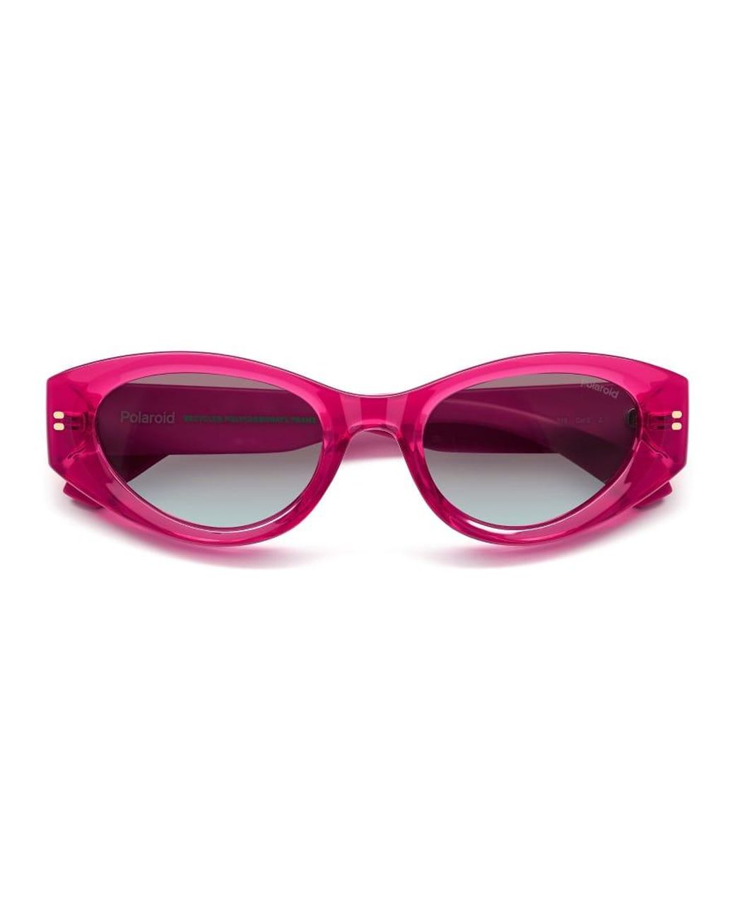 Polaroid Sunglasses Pink Bold Cat Eye Sunglasses With Burgundy Shaded Polarized Lenses