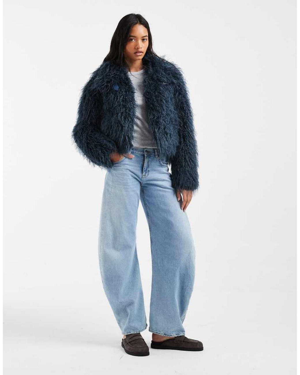 Urbancode Blue Code Faux Fur Jacket