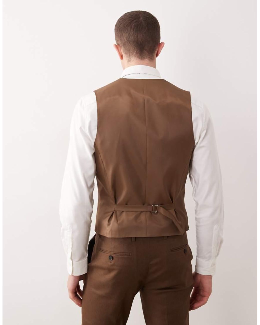 ASOS Brown Suit Waistcoat for men