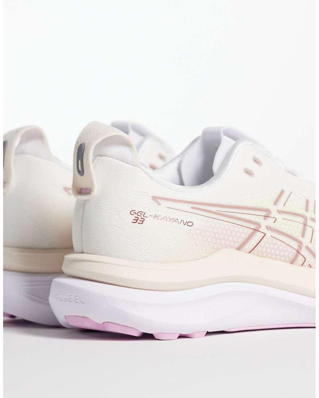 Asics White Gel-Kayano 33 Running Trainers
