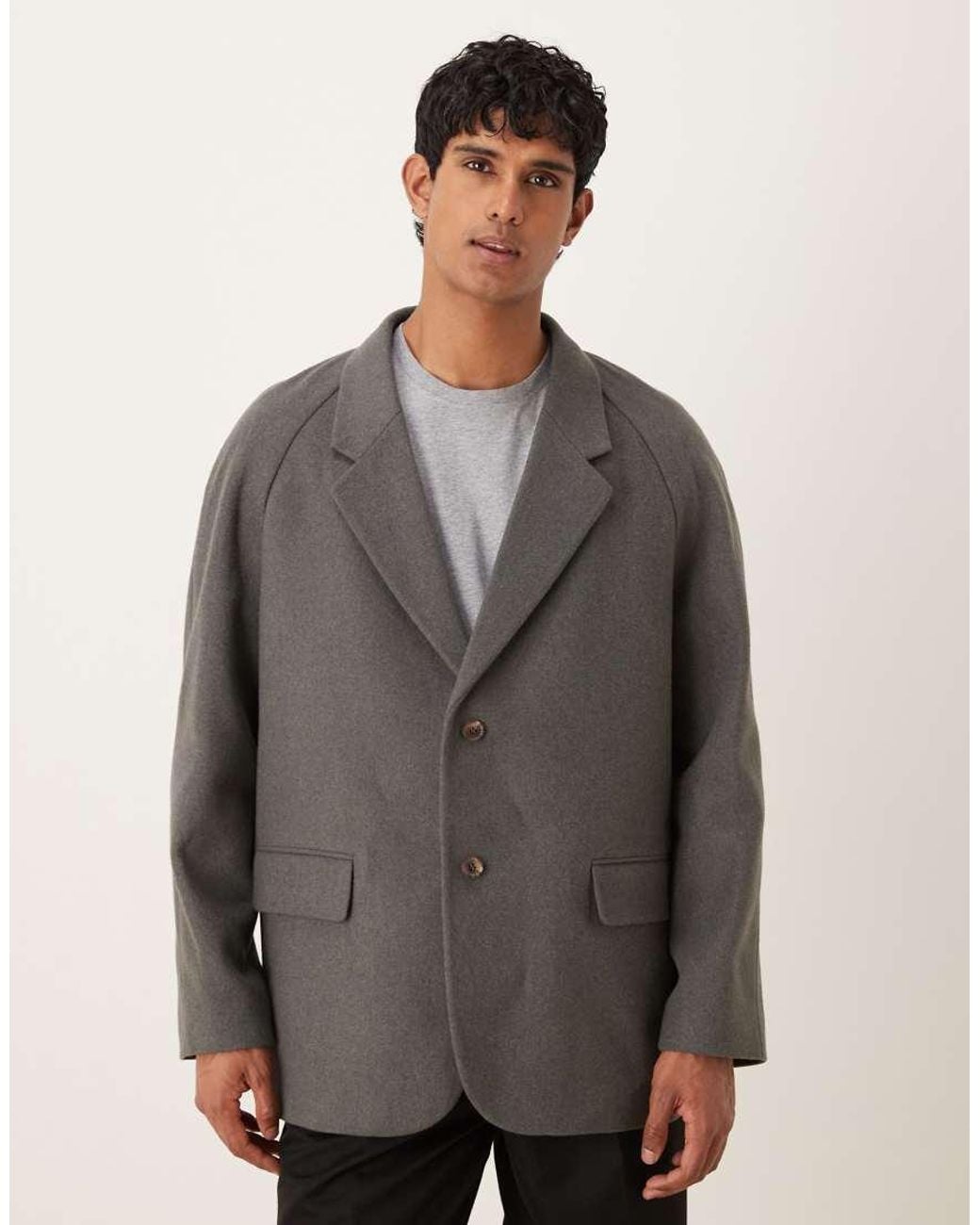 ASOS Gray Oversized Slouchy Blazer for men