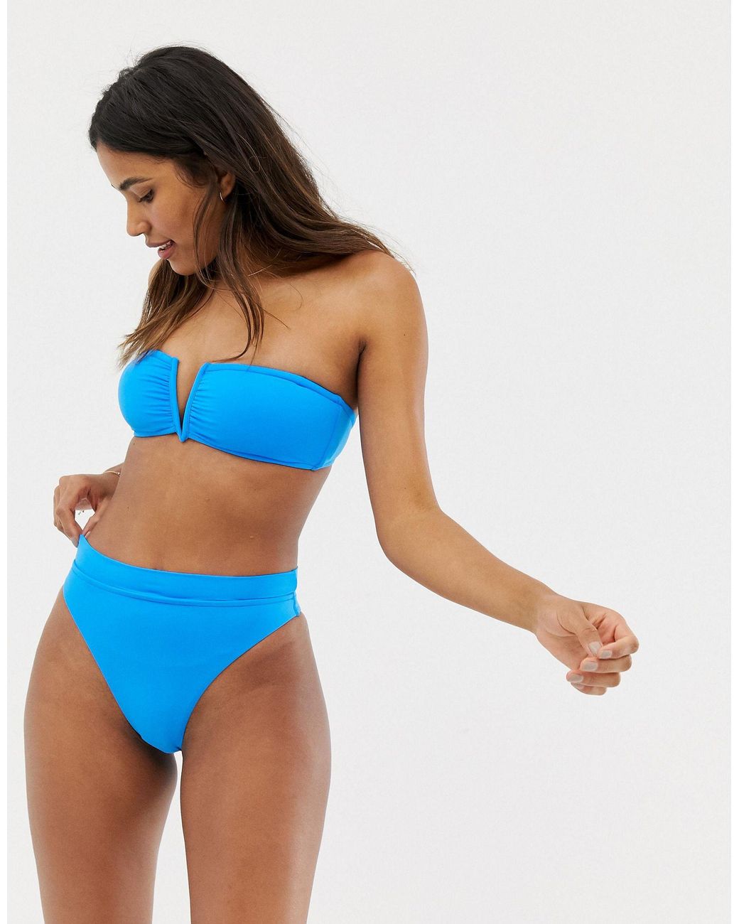 Seafolly Electric Blue V Wire Bandeau Bikini Top | Lyst