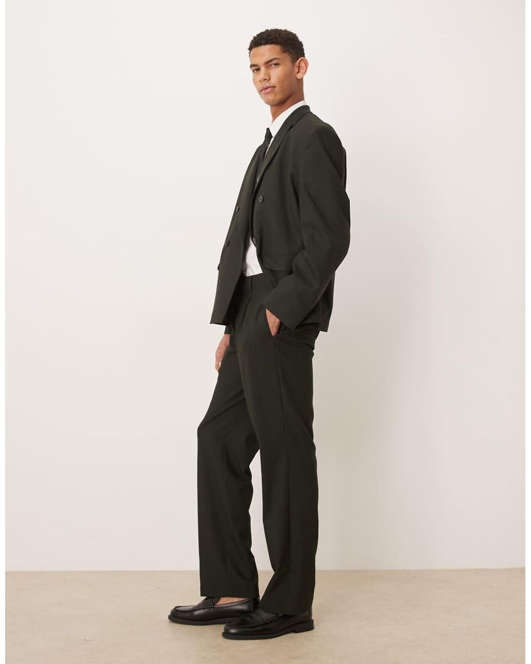 ASOS Natural Straight Suit Trousers for men