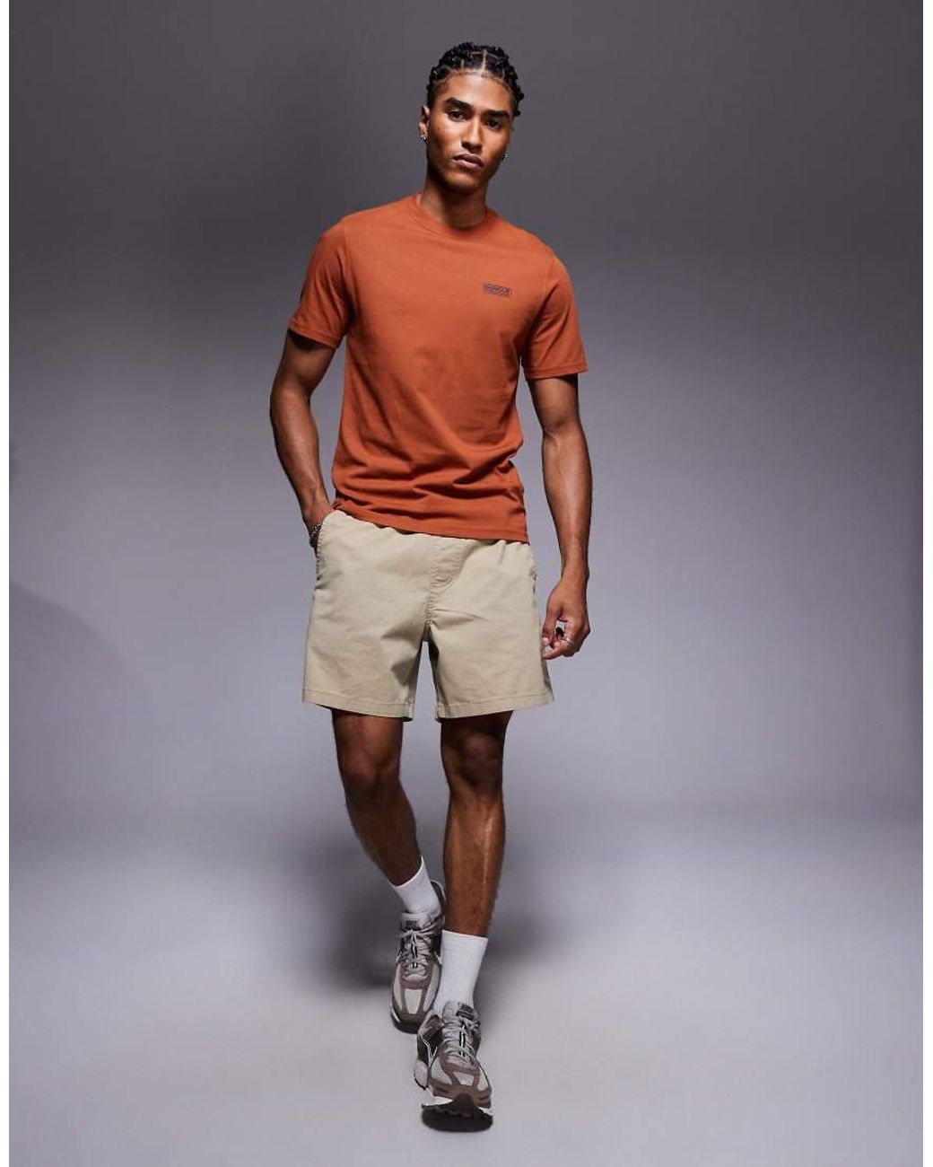 Barbour Orange Small Logo T-shirt for men
