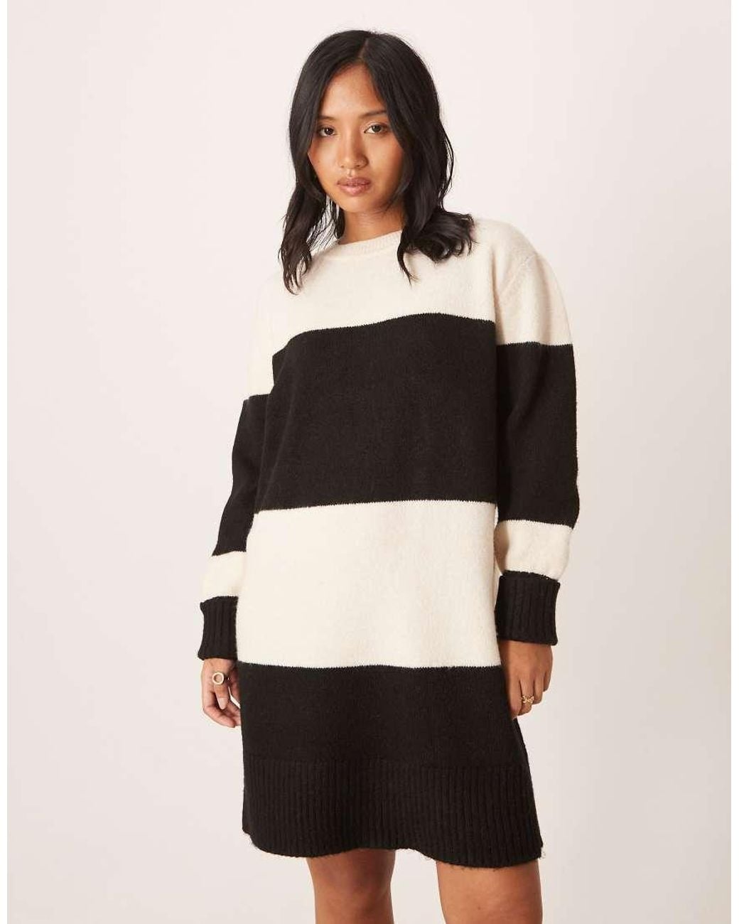 Vila Black Colour Blocking Knitted Mini Dress