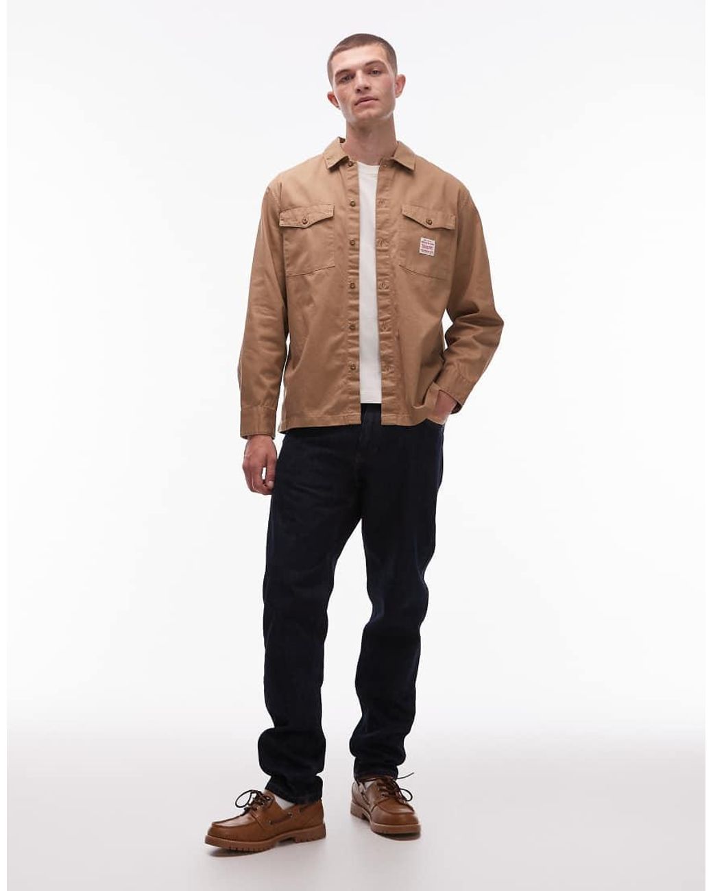 Levi's Natural Workwear Capsule Label Logo Twill Worker Shirt for men