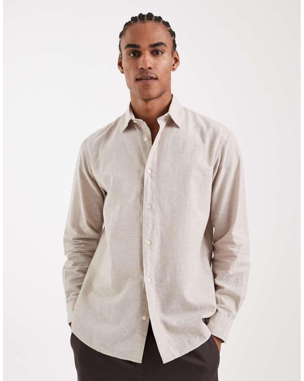 Jack & Jones Natural Linen Blend Regular Shirt for men