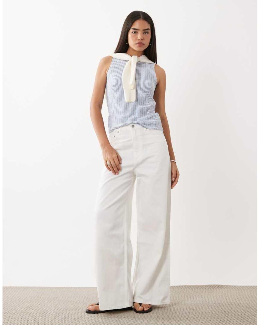 Jdy White Boatneck Top