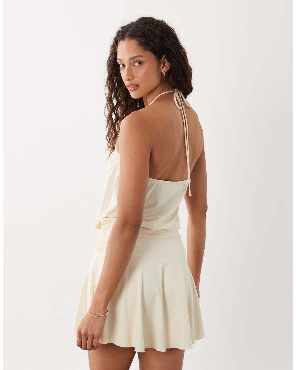 Cotton On White Chloe Halter Mini Dress