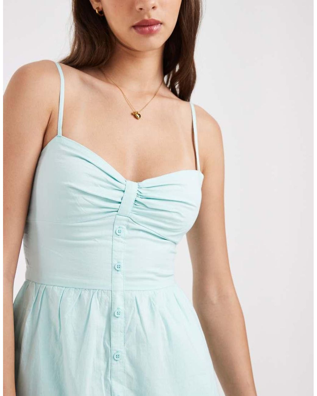 Hollister Blue Strappy Button Front Mini Dress