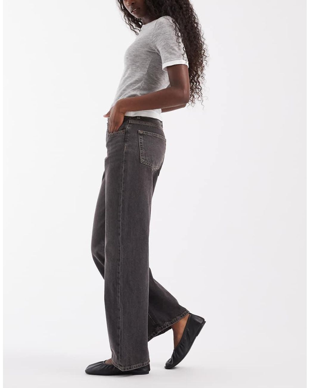 JJXX White Palermo Wide Fit Low-rise Jeans