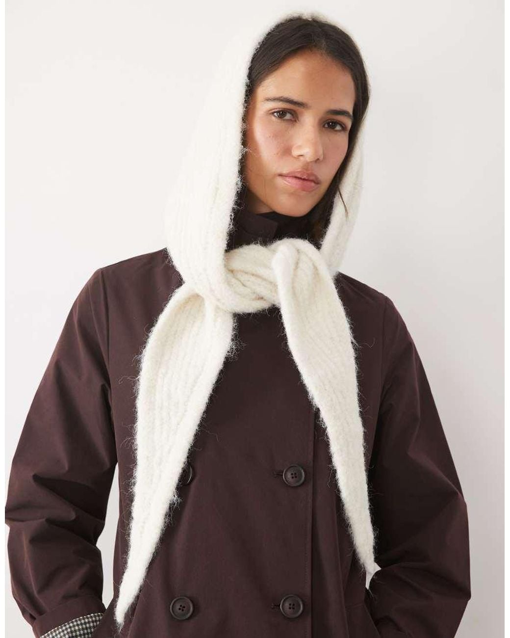 ASOS Brown Knitted Hooded Scarf