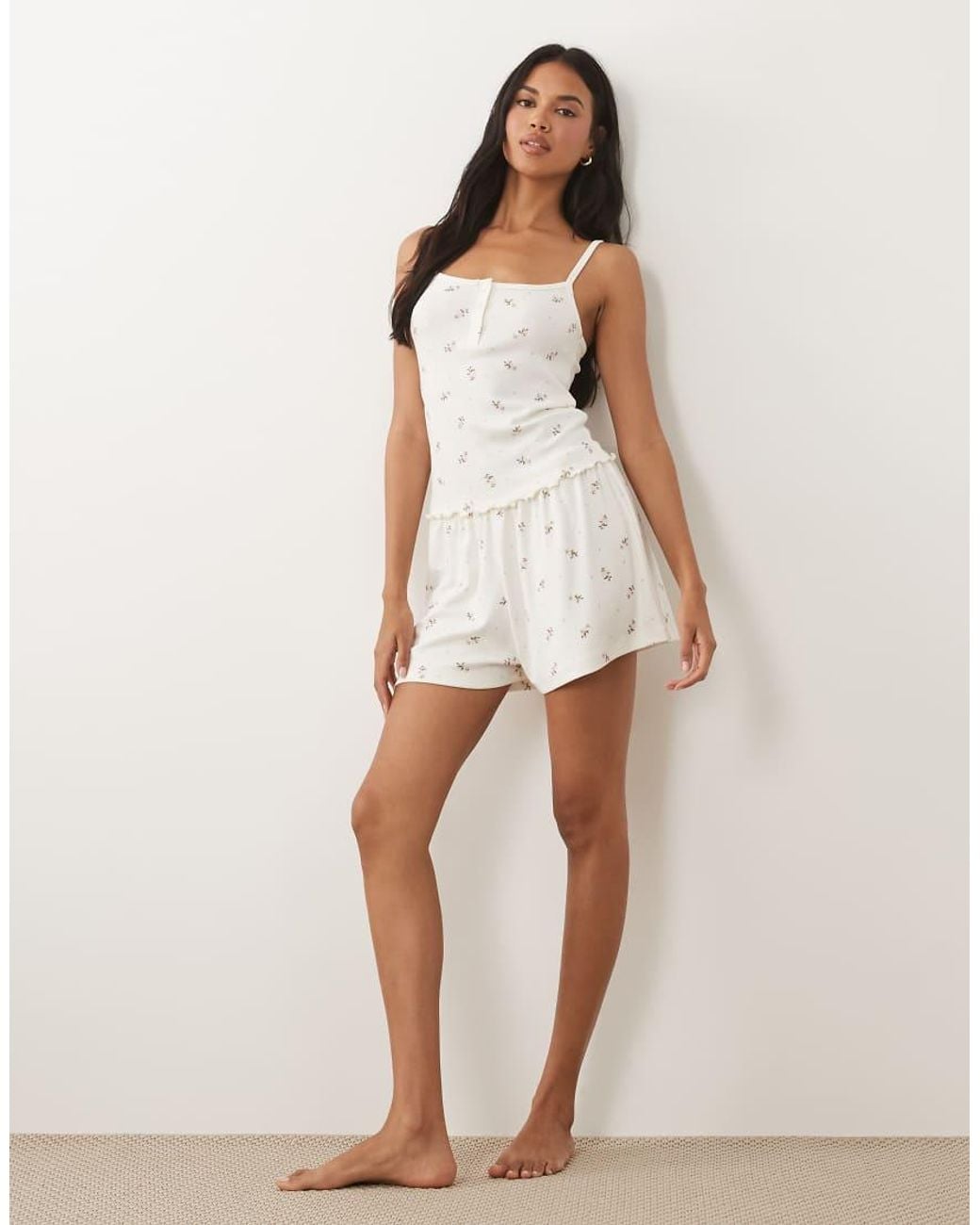 ASOS White Mix & Match Pointelle Pyjama Short