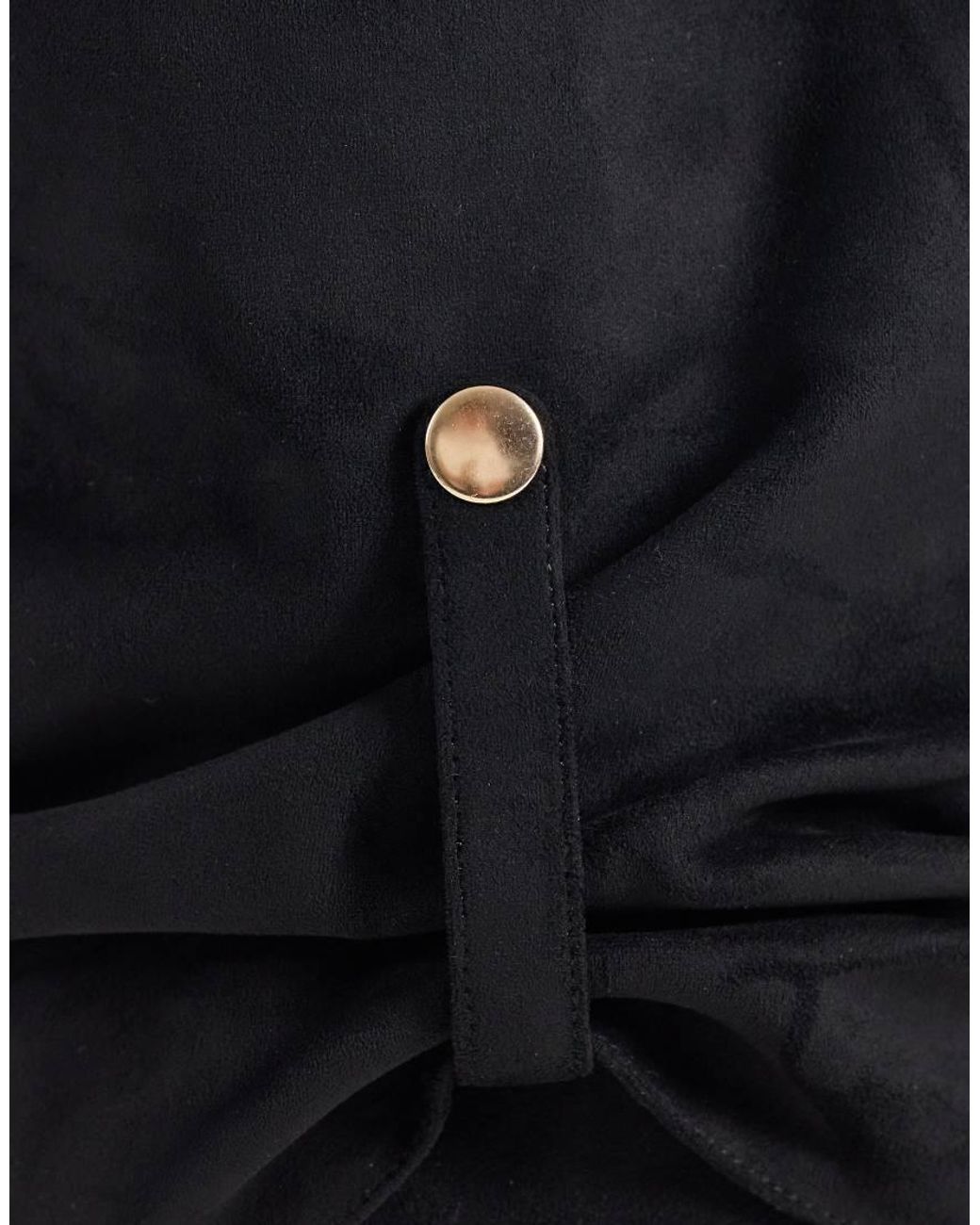 SIMMI Black Simmi London Serene Ruched Knee Boots With Gold Detail