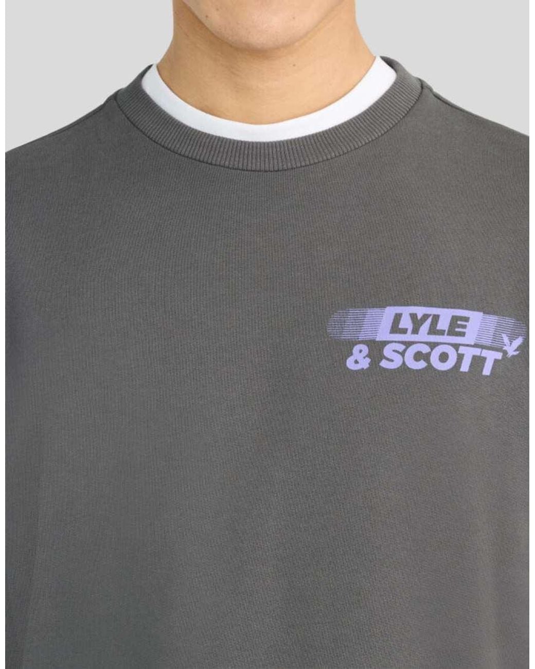 Lyle & Scott Gray Mid Layers Branded Repeat Graphic Sweatshirt for men