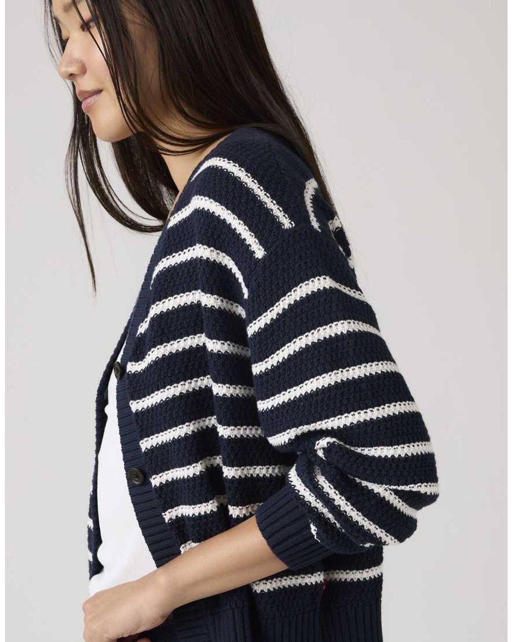Levi's Blue Snowflake Striped Cardigan