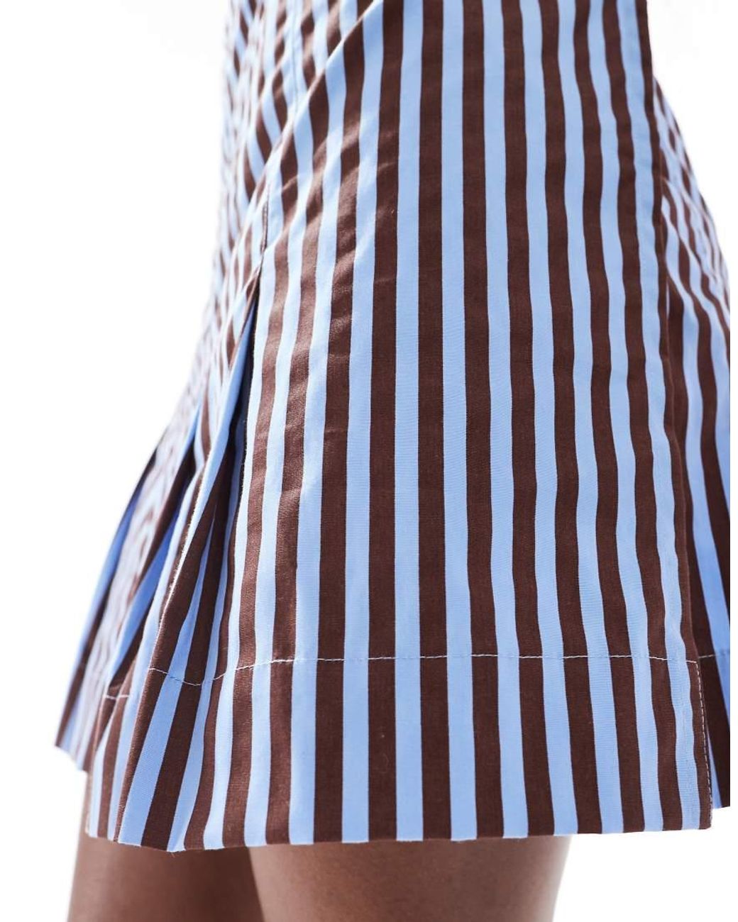 ASOS Blue Pleat Detail Mini Skirt