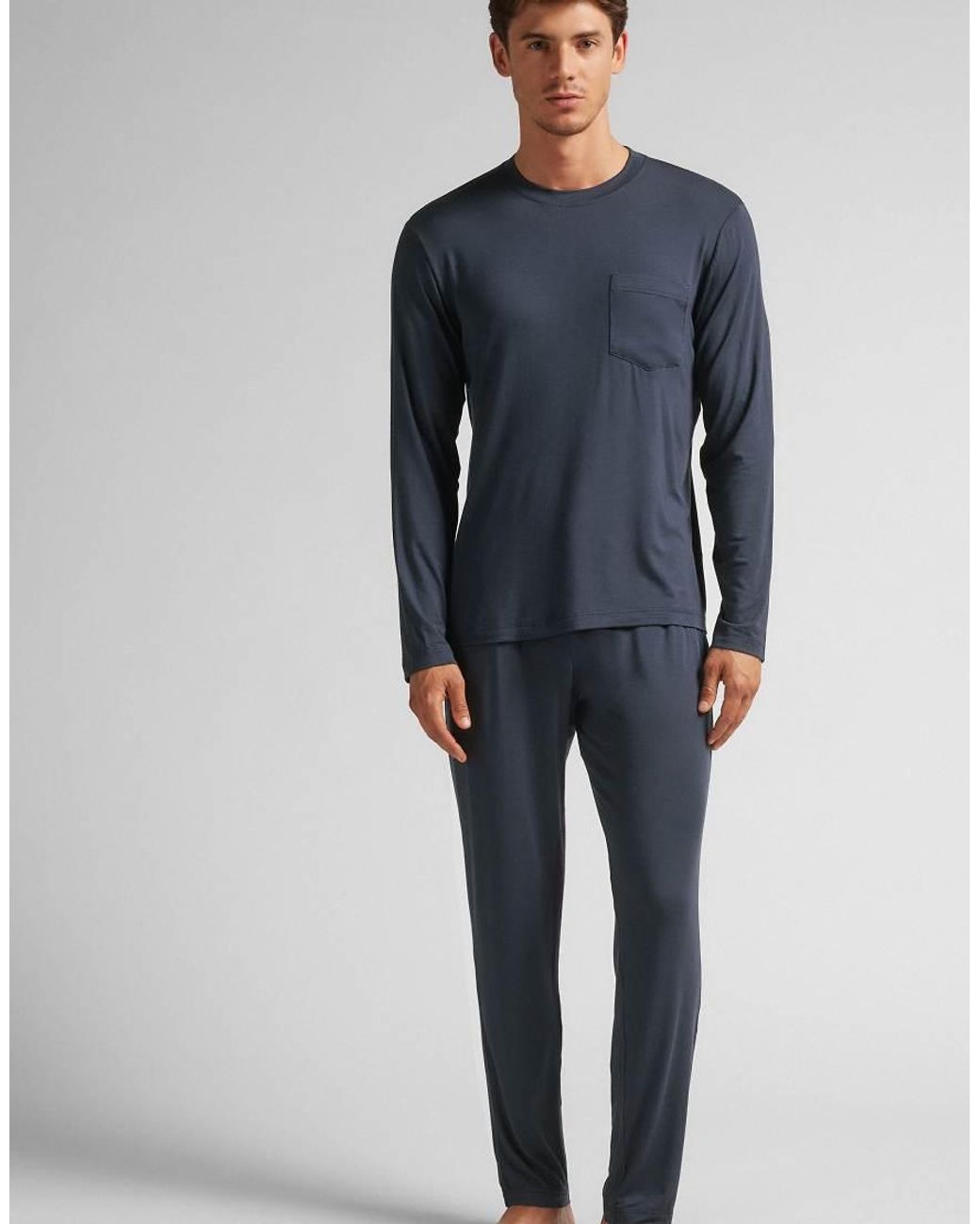 Intimissimi Blue Long Micromodal Pyjamas for men