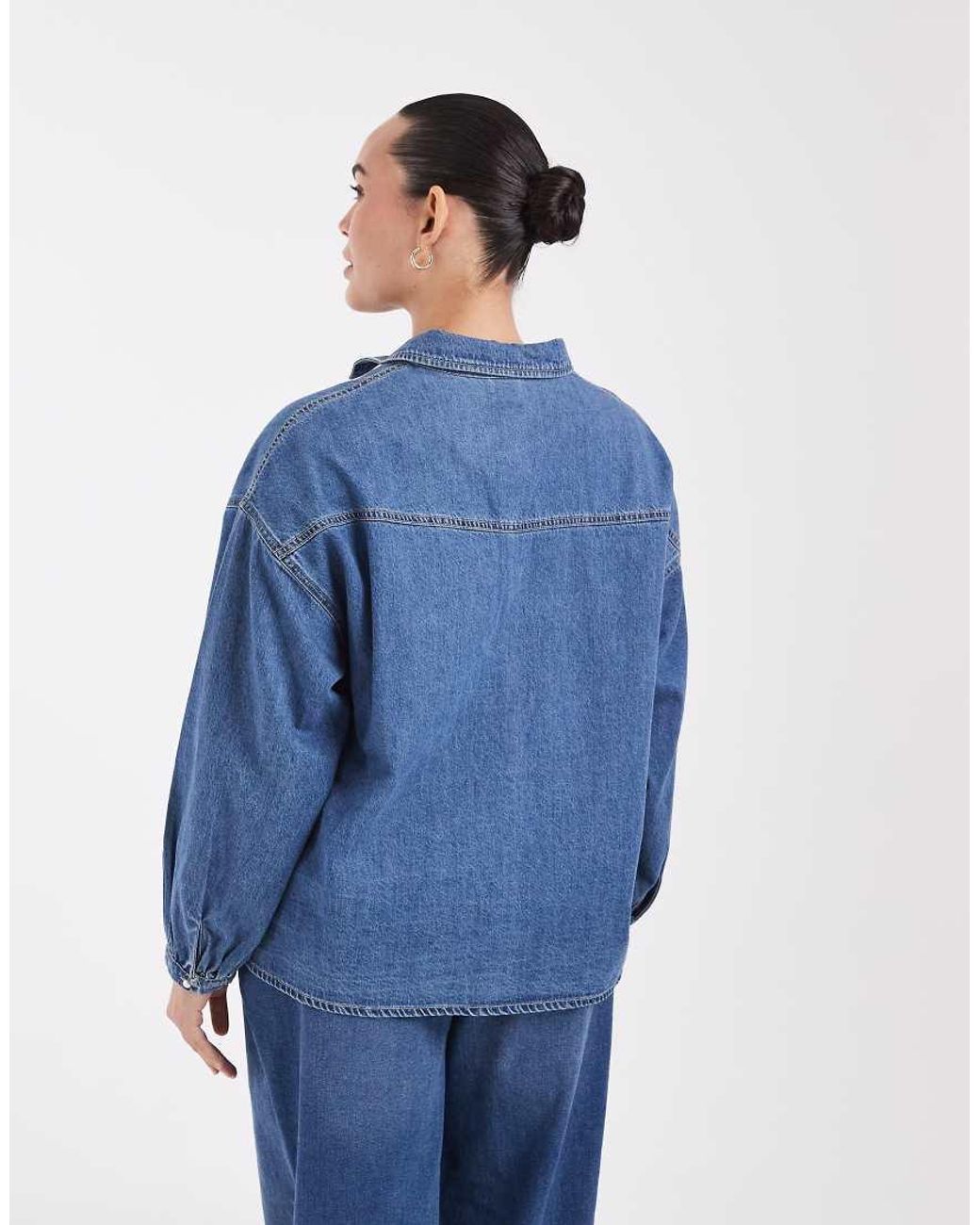 Vero Moda Blue Denim Button Up Shirt