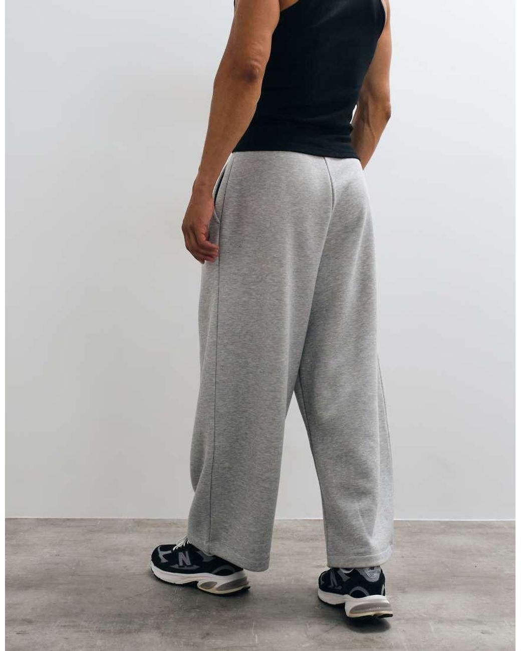 Collusion Gray Pleated Wide Leg Trouser for men