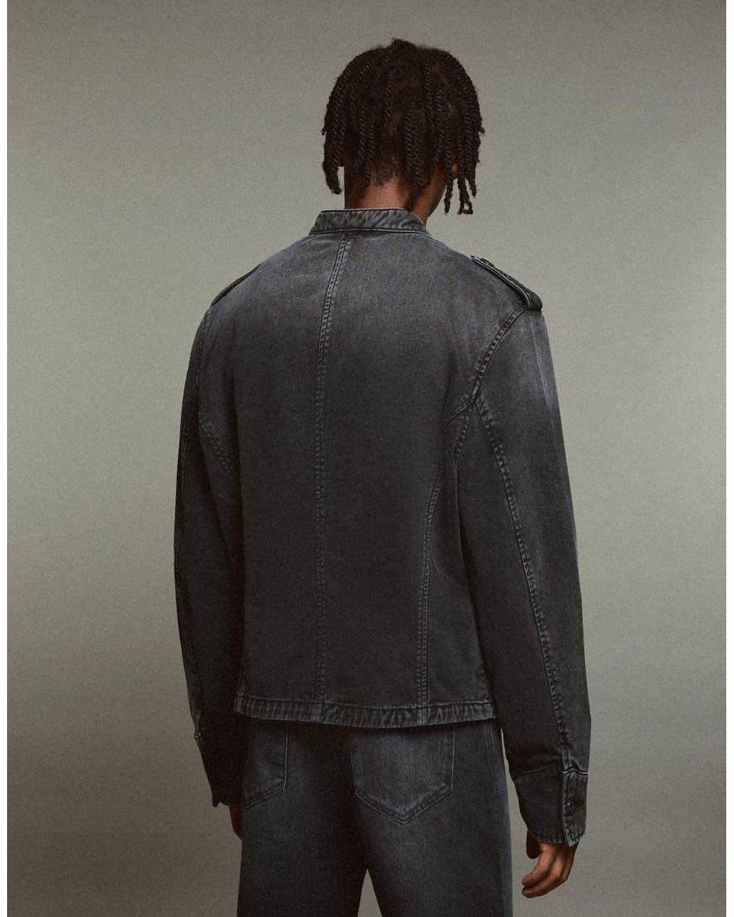 Bershka Gray Button-Up Jacket for men